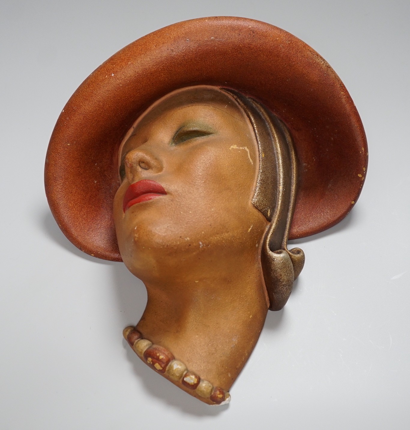 A Marguerite wall mask by Jon Douglas, RD No. 3377, 34cm